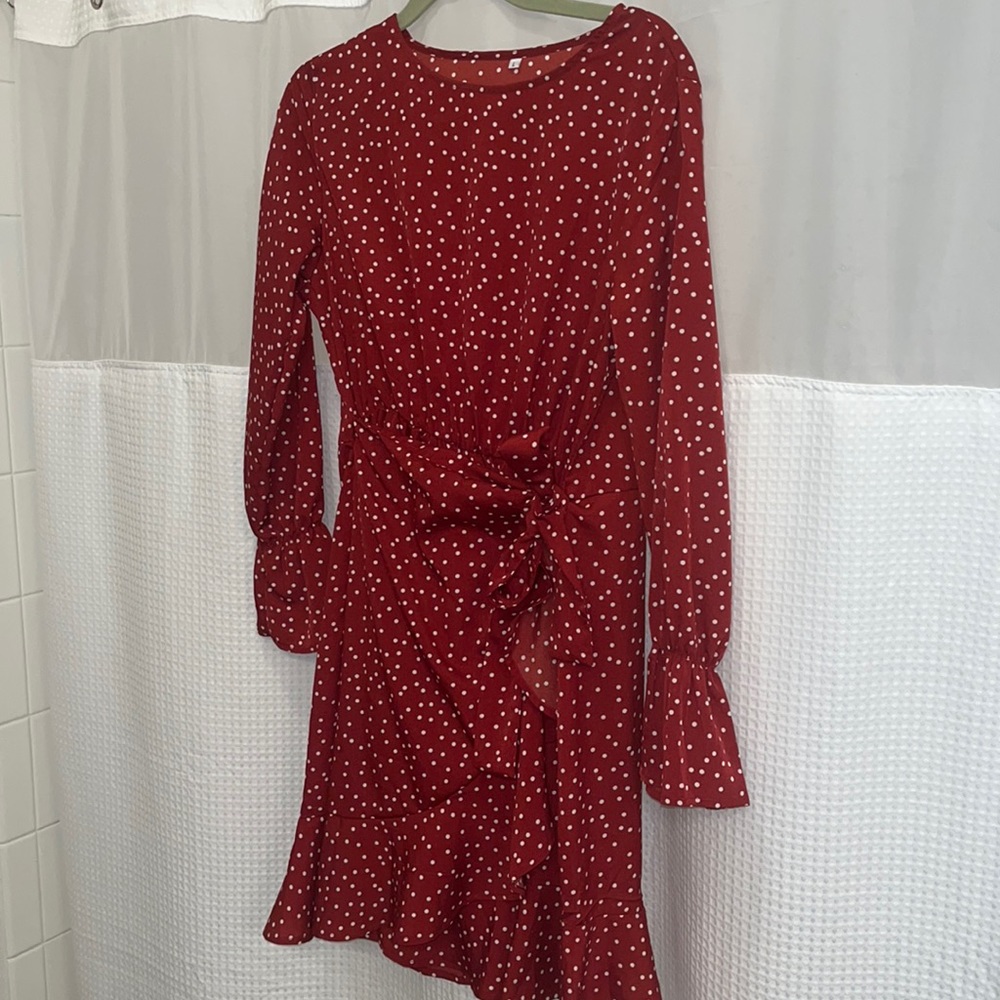 Polka dot wrap dress
